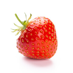 Fresh strawberries closeup on a white background. Isolated - Image