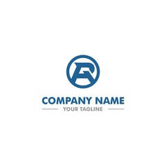 AR R Initial Letter Company Blue Logo Vector