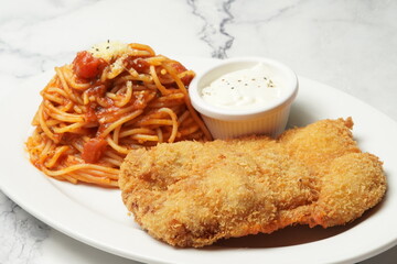 Chicken cutlet with fries