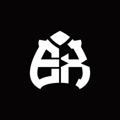 Fototapeta premium EX Logo monogram with spade shape design template