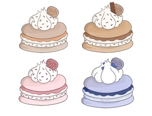 babeczki, makaroniki, zestaw, borówka, truskawka, czekolada, karmel