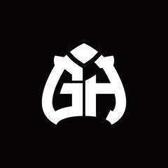 Fototapeta premium GH Logo monogram with spade shape design template