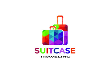 suitcase logo vector graphic template for your traveling business etc