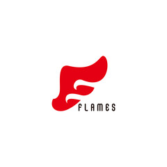 letter f simple geometric wing flame abstract logo vector