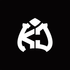 KC Logo monogram with spade shape design template