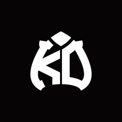 KD Logo monogram with spade shape design template