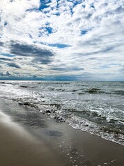 cloudy seascape background, Baltic sea