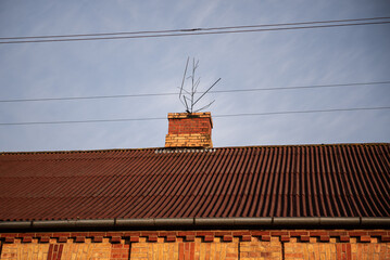 A structure on the chimney of the house so that the stork does not make a nest.