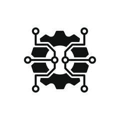 Digital technology gear icon concept isolated on white background. Vector illustration