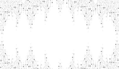 Modern technology circuit board texture background design. Waves flow. Quantum explosion technology. Quantum computer technologies concepts. Futuristic blue circuit board background vector motherboard