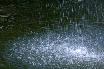 water splashing, fountain water splashed, waterfall surface, water surface in the pond