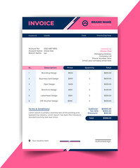Invoice minimal design Template | Invoice template  design for business | Bill form business invoice