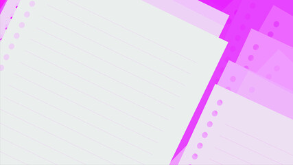 Vector illustration of white school paper. Striped notebook page for message or text. Checkered notebook page for message or text.