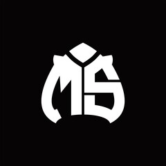 Fototapeta premium MS Logo monogram with spade shape design template