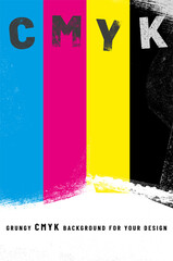 Abstract background from CMYK colors grungy stripes