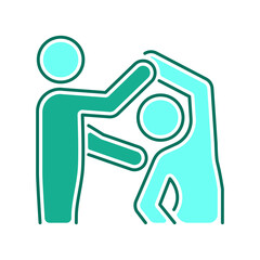 Physiotherapy color line icon. Rehabilitation, therapy