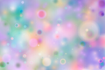 Colourful rainbow magic light, abstract bokeh background on white