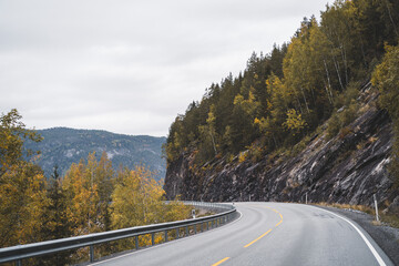 road in autumn in Norway