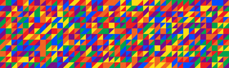 Vector background composed of triangles in gay pride flag colors - obrazy, fototapety, plakaty