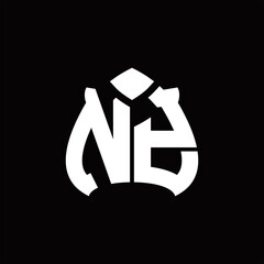 NY Logo monogram with spade shape design template