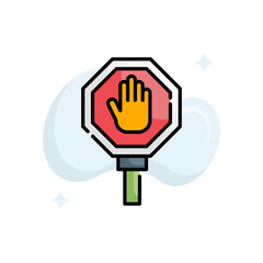 Stop vector filled outline icon style illustration. Eps 10 file