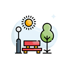 Park vector filled outline icon style illustration. Eps 10 file