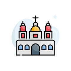 Church vector filled outline icon style illustration. Eps 10 file