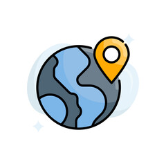 Geo Location vector filled outline icon style illustration. Eps 10 file
