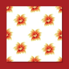 beautiful red flower pastel combination tropical seamless pattern on the white background. colorful vector design flower print and textile. Floral background wallpaper. autumn