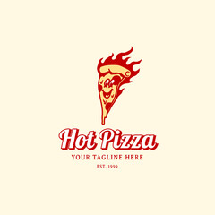 Hot Pizza Logo Mascot