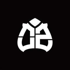 OZ Logo monogram with spade shape design template