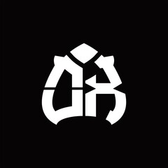 Fototapeta premium OX Logo monogram with spade shape design template
