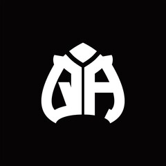 Fototapeta premium QA Logo monogram with spade shape design template