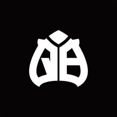 Fototapeta premium QB Logo monogram with spade shape design template