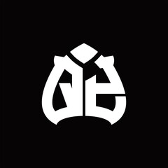 Fototapeta premium QY Logo monogram with spade shape design template