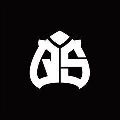 Fototapeta premium QS Logo monogram with spade shape design template