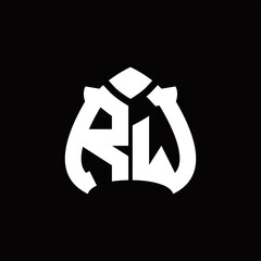 Fototapeta premium RW Logo monogram with spade shape design template