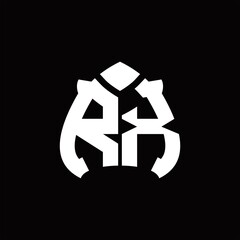 RX Logo monogram with spade shape design template