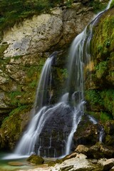 Fototapeta na wymiar Virje waterfall - Julian Alps - Slovenia