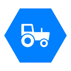 Traktor und Sechseck