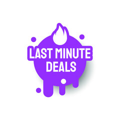 Purple Last Minute Deals Icon Label Sign Brand Tag Banner Ribbon Isolated Background Vector Design Style Illustration