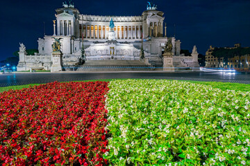 Piazza Venezia in Rome. The altar of the fatherland, a historical monument and very old