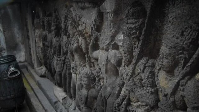 Close Up Shot Prambanan Buddhist Temple in Yogyakarta Indonesia