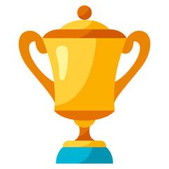 Illustration of gold cup. Award for sports or corporate competitions.