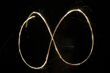Infinity sign with Sparklers. Wedding Photography ideas.