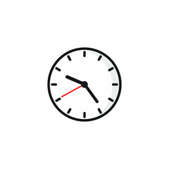 Fototapeta premium Clock icon in flat style, timer on a white background. Business hours. Vector design element for your project