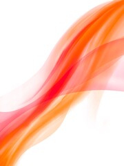 Orange and red abstract waves on white background.