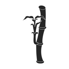 Bamboo vector icon.Black vector icon isolated on white background bamboo.