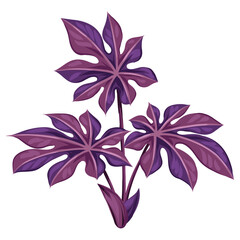 Obraz premium Illustration of palm leaf. Decorative image of tropical foliage and plant.