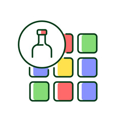 Tile from recycled glass RGB color icon. Recycling beverages bottles. Sustainable bathroom floor choice. Eco friendly building materials. Isolated vector illustration. Simple filled line drawing